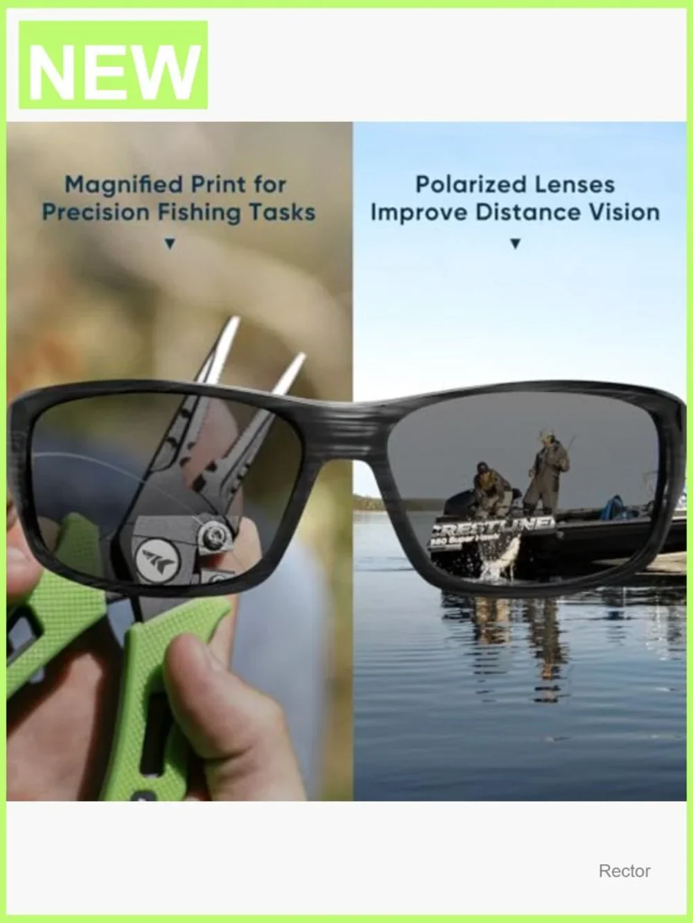 Bifocal Polarized Wrap Sport Sunglasses with Reading Magnification